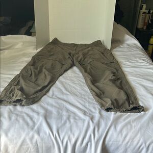 Gray Cargo Jogger Pants with Elastic Cuffs